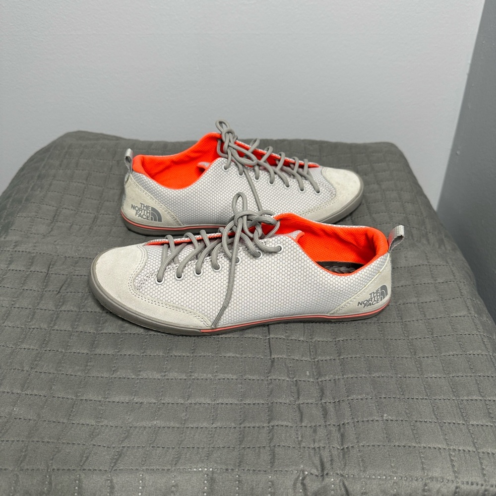 The North Face Light Gray and Bright Orange Casual Shoes